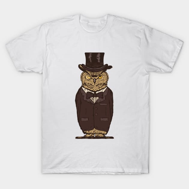 Suited Owl T-Shirt by Hazeman